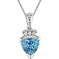 10k Gold Blue Topaz/ 1/2ct TDW Diamond Necklace (I-J, I2-I3)