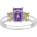 10k White Gold Amethyst and Citrine Ring