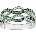 10k Gold 1/8ct TDW Diamond Emerald Ring
