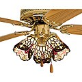 Tiffany-style Scarlet Dragonfly Fan Light Shade