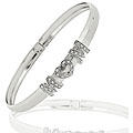 Sterling Silver Diamond-accented 'Mom' Flex Bangle