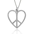 Sterling Silver Heart-shaped Peace Sign Necklace
