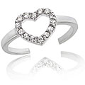 Sterling Silver CZ Heart Toe Ring
