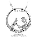 Sterling Silver CZ Necklace of mother and child