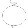 Sterling Silver Cubic Zirconia Heart Anklet