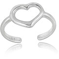 Sterling Silver 'Heart Outline' Toe Ring