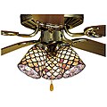 Tiffany-style Fishscale Light Shade Fan