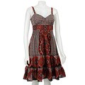 Spense Women's Red/ Black Sleeveless Dress