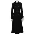 JLo Women's Black Long Military Wool Coat