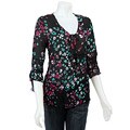 Violet & Claire Women's Floral Print Crinkle Top