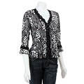 Violet & Claire Women's Crochet Trim Crinkle Blouse