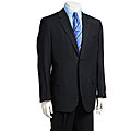 Antonio Treviso Men's Black/ Charcoal Stripe Wool 2-button Suit