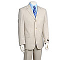 Luca Bertoni Men's Beige Stripe Wool 3-button Suit