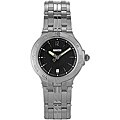 Titan Women's Elegant Black Dial SIlvertone Watch