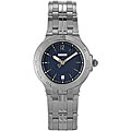 Titan Women's Elegant Blue Dial Silvertone Watch