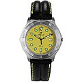 Titan Men's Yellow Dial Leather Band Watch