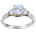 Tacori Platinum/ 18k Gold CZ/ 1/3ct TDW Diamond Ring (G, VS) (Size 6.5)