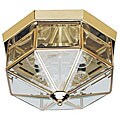 Brass Finish Three-light Flush Mount Light