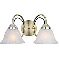 Satin Brass 2-light Bathroom Vanity Fixture