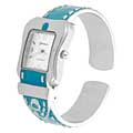 Geneva Women's Platinum Enamel Belt Cuff Watch
