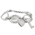 Geneva Women's Platinum Heart and Key Charms Watch