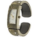 Geneva Women's Platinum CZ Textured Cuff Watch