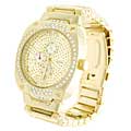 Geneva Platinum Men's CZ Chronograph Link Watch