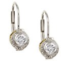 Tacori Platinum and 18k Gold 1/2ct TDW Diamond Earrings (G, VS)