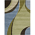 Hand-tufted Multicolor Waves Rug (5' x 8')