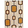 Hand-tufted Paris Blocks Cream Wool Rug (5' x 8')
