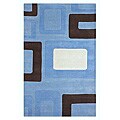 Hand-tufted Boxes Wool Rug (5' x 8')