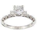 Tacori Platinum CZ and 1/5ct TDW Diamond Ring (G, VS) (Size 6.5)