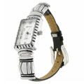 Geneva Women's Concho-style Faux Leather Strap Watch