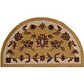 Shapes Beige Half-round Wool Rug (1'8 x 3')
