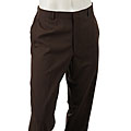 Palm Beach Men's Washable Dark Brown Flat-front Trousers