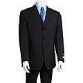 Claudio Morelli Men's Black Pinstripe Wool 2-button Suit