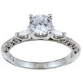 Tacori Platinum CZ and 1/4ct TDW Diamond Ring (G, VS) (Size 6.5)