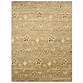 Hand-knotted 'Lilacs' Light Green/ Olive Wool Rug (8' x 10')