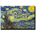 Van Gogh 'Starry Night' Hand Brush Stroked Giclee Canvas Art