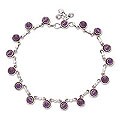 Silver Amethyst 'Violet Moon' Anklet (India)