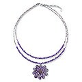 Amethyst 'Chrysanthemum' Flower Necklace (Thailand)