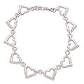 Silver 'Hearts Together' Anklet (Indonesia)