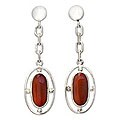 Carnelian and Silver 'Cinnamon Spark' Drop Earrings (Peru)