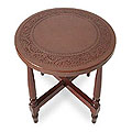 Cedar and Leather 'Colonial Rustic' Table (Peru)