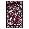 Indian 'Lush Blossoms' Chain-stitched Kashmiri Rug (3' x 5')