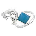Silver Chalcedony 'Arabesque' Cuff Bracelet (India)