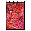 Cotton 'Red Radiance' Wall Hanging (India)