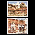 Pair of 'Facades of Mexico' Art Prints (Mexico)