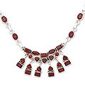 Sterling Silver Garnet 'Queen of India' Choker (India)