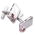 Sterling Silver Garnet 'Modern Geometry' Cuff Links (India)
